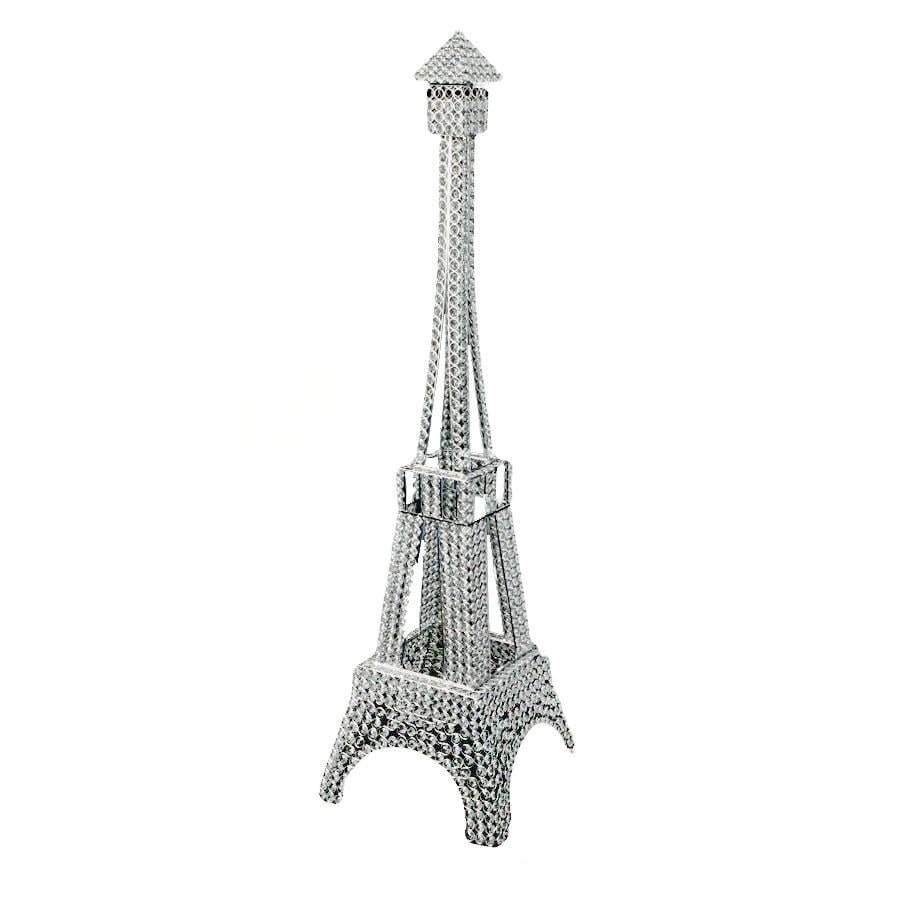 Crystal Gemstone Eiffel Tower Paris France Souvenir, Silver, 61Inch