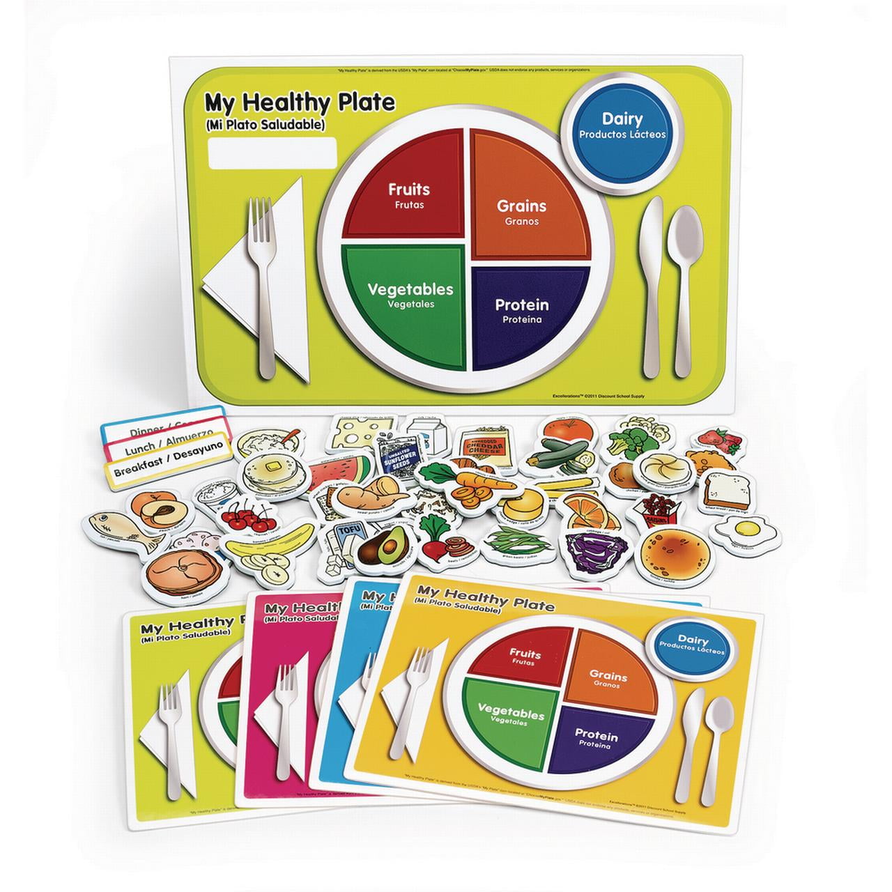 Excellerations My Healthy Plate 12x18 inch Chart, Food and Nutrition Play Set 53