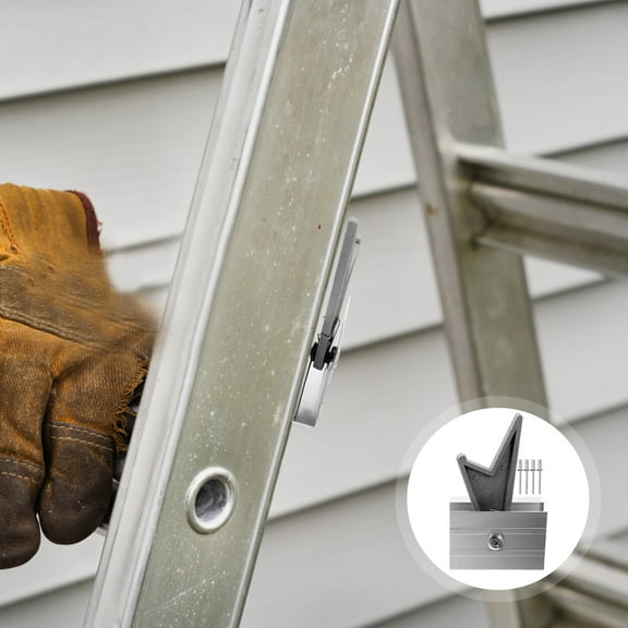 HONMEET Extension Ladder Parts Aluminum 2Pcs Rung Lock Kit Silver Stabilizer