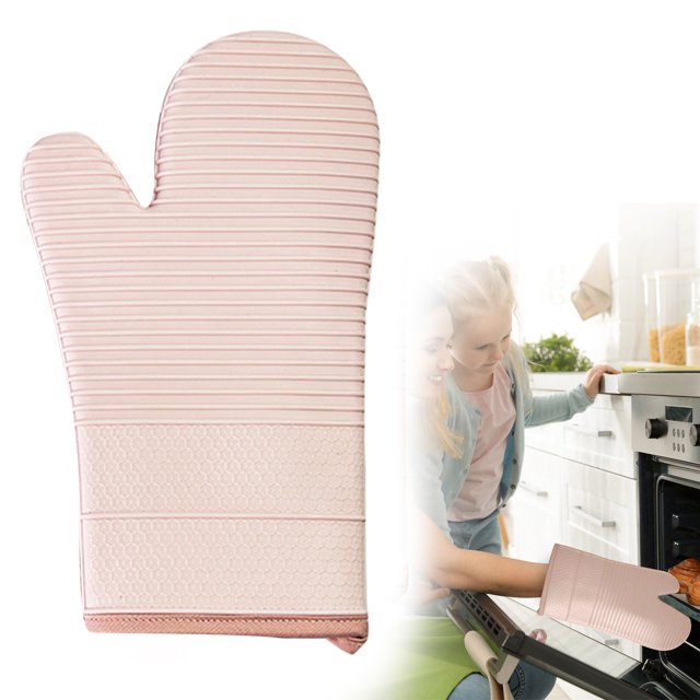 Oven Mitts Ribbed Soft Silicone Oven Gloves High Temperature Kitchenware For Home Baking Oven Gloves Dessert Baking High Temperature Cooking, Kitchen Oven Mitts