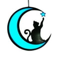 thumbnail image 1 of Metal Luminoso Gato Colgante Ventana Colgante Adorno Silueta Pared Escultura Lindo Regalo Decorativo para Oficina Decoración Interior , Azul perfecl colgante colgante, 1 of 8