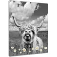 thumbnail image 1 of Highland Cow Wall Art, Funny Western Wildlife Cow Pictures Wall Decor with Daisy Farmhouse Theme Canvas Wall Artwork Framed for Living Room Bedroom Bathroom Home Decor Ready to Hang 12x16 Inches, 1 of 6
