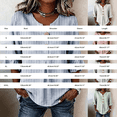 thumbnail image 3 of Women's Striped V Neck Blouse 3/4 Sleeve Cuff Button Down Top Casual Loose Fit Shirt for Daily Wear &, 3 of 4