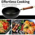 thumbnail image 4 of CLIQKWEN 10.2" Carbon Steel Wok Pan - Small Wok with Lid Nonstick Flat Bottom, Handmade Chinese Wok Japanese Iron Pan, Stir-Fry Pan with Glass Lid for All Stoves, 4 of 7
