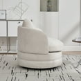 thumbnail image 5 of Round Barrel Swivel Accent Chair, 30 inch Modern Club Chair with Pillow, Soft Chenille Upholstered Armchair for Living Room, Bedroom, Office, Apartment, 5 of 9