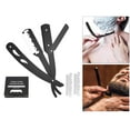 thumbnail image 5 of Wswqop Professional Stainless Steel Barber Straight Edge Razor with 100x Blades, Rust Black, 5 of 9