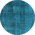 thumbnail image 1 of Ahgly Company Indoor Round Abstract Light Blue Modern Area Rugs, 7' Round, 1 of 4