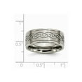 thumbnail image 6 of Solid Titanium 9mm Scroll Design Matte Brushed Finish and Men's Wedding Band Ring Size 10, 6 of 7