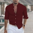 thumbnail image 6 of european-and-american-mens-cotton-and-linen-stripes-jacquard-shirt, 6 of 11