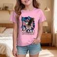 thumbnail image 2 of Independence Day American Flag 4th of July Patriotic Graphic Tees for Girls Kids Summer T Shirt Tops,Pink, 2 of 5