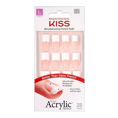 Kiss Revolutionary French Nails, Salon Acrylic, 28 Ea, 2 Pack
