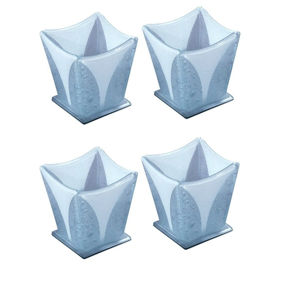 Springdale Lighting 4 inch H White Bubble 4-Piece Fused Glass Candle Votives