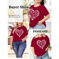 thumbnail image 5 of XCHQRTI Womens Love Heart T-Shirts Valentine's Day Graphic Tees Short Sleeve Plus Size Tops, 5 of 9