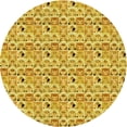 thumbnail image 1 of Ahgly Company Indoor Round Patterned Bright Gold Yellow Area Rugs, 3' Round, 1 of 1