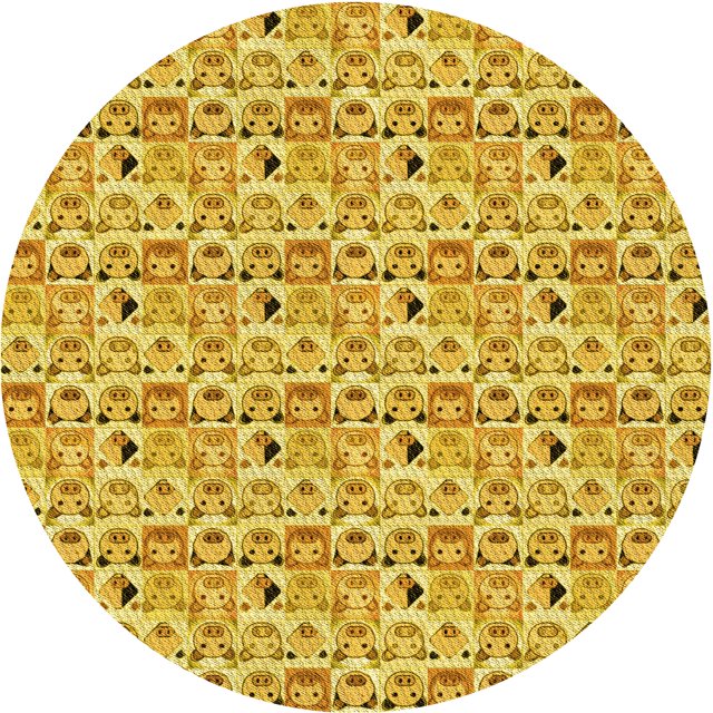 Ahgly Company Tapis Rond Lavable en Machine Intérieur Transitionnel Or Jaune Vif, 5 Pieds Rond