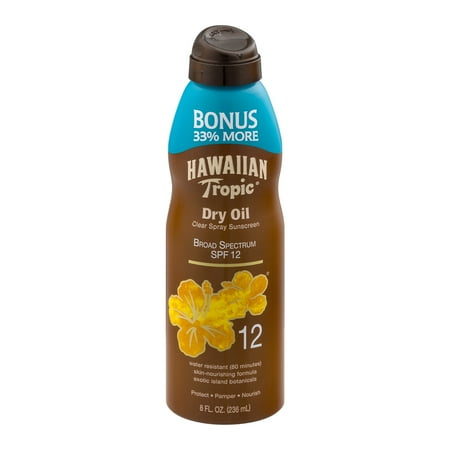 Hawaiian Tropic H Tropic New Dry Oil Cs Spf12 Bonus