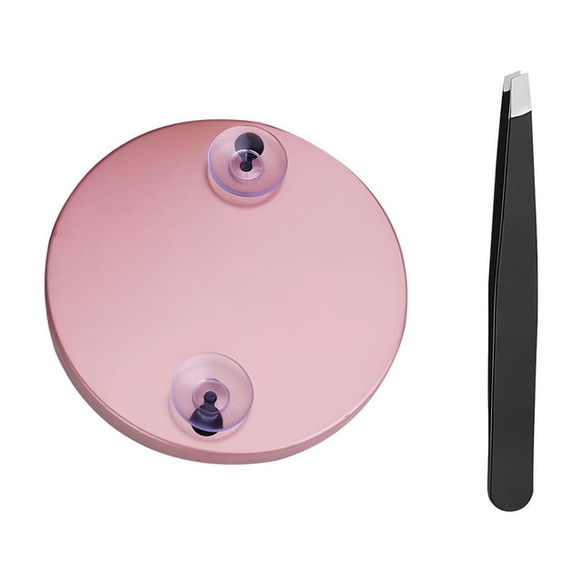 Kit de espejo de maquillaje de cristal con aumento múltiple, incluye ventosas y una pinza de maquillaje.