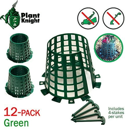 Plant and tree guard and protector for trees, plants, saplings, landscape lights, lamp posts, etc; expandable for larger trees and plants; protection from trimmers, weed whackers (Green (Best Way To Dry Weed Plants)
