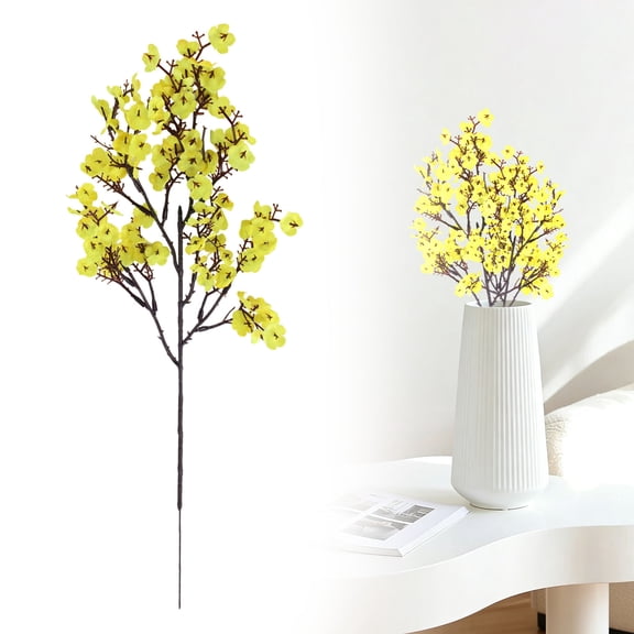 1 PC Babys Breath Artificial Flowers Bulk Real Touch Flowers Fake Flowers Silk Flowers for Home Decor Indoor Floral Arrangement Table Centerpieces Festival Party Decor (Yellow)