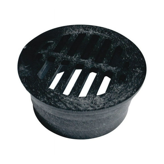 NDS 14 Drain Grate 3-5/9" Black Round Polyethylene Black
