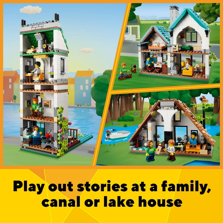 LEGO Creator 3 in 1 Cozy House Kit 3 Houses Family Minifigures DIY Toy for Kids 8 11 31139 Walmart