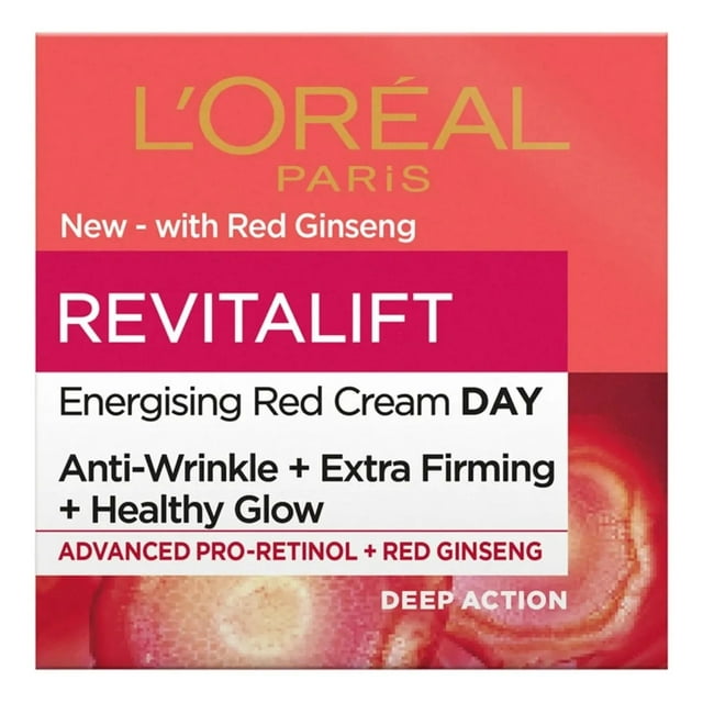 Crema Loreal Pro Retinol y Ginseng, Antiarrugas y extrafirmeza,Brillo Saludable