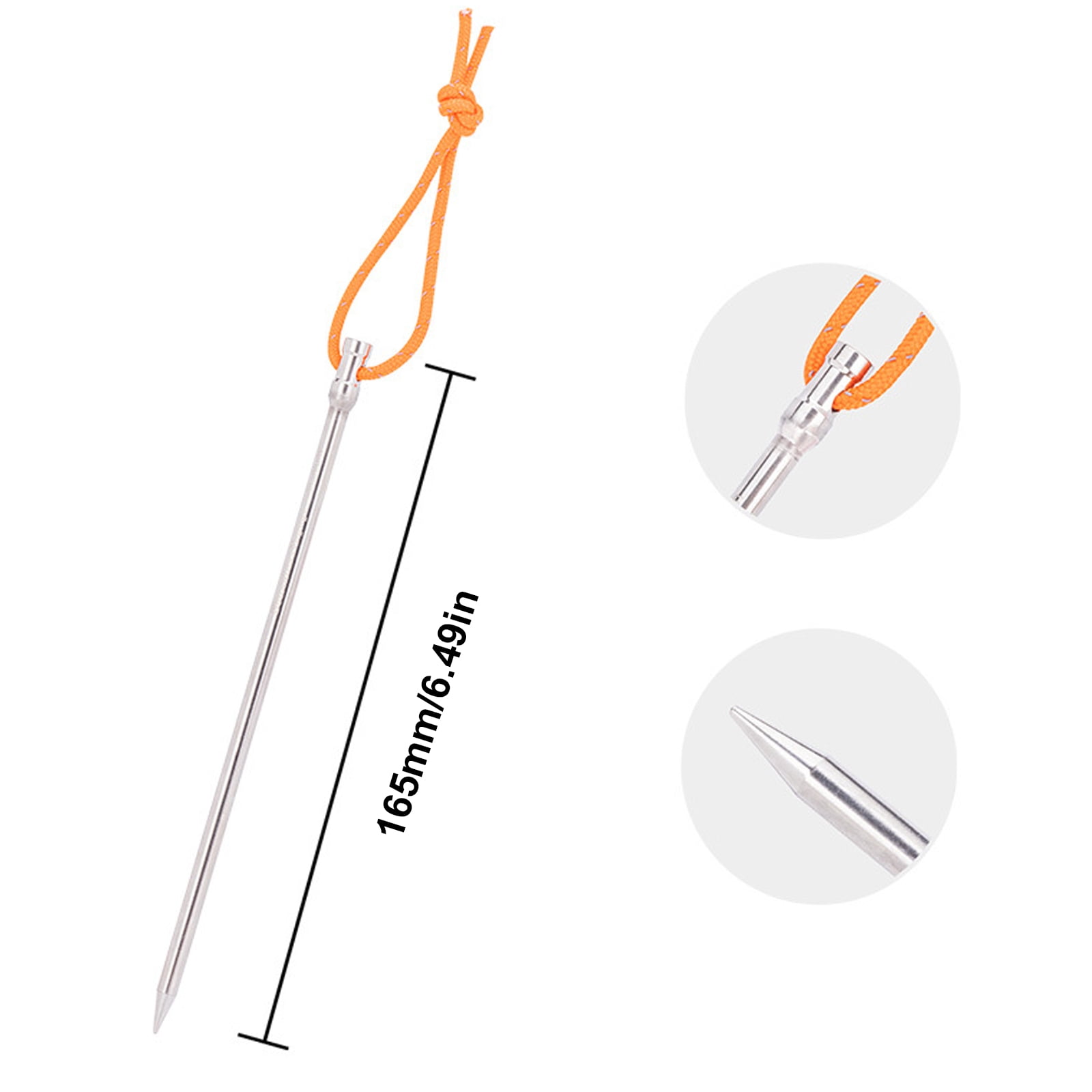 UNTERING Long Camping Tent Stake Alloy Canopy Stakes Spikes Heavy Duty Tent Peg Wind-proof Lengthened Tent Ground Peg