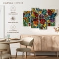 thumbnail image 5 of Elephant Stock Confetti Floral Wall Art - Horizontal Multi Panel Canvas - Living Room Wall Decor - Floral And Botanical Multi Panel - Green And Red Decor By Silvia Vassileva - 36" x 22", 5 of 8