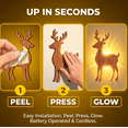 thumbnail image 4 of Glow Deer LED Reindeer for Wall Decoration, Soft Warm Halo Backlit Christmas Wall Lights, Christmas Wall Decor, Christmas Decorations Indoor for Living Room Front Door Seasonal Decor-6pcs, 4 of 8