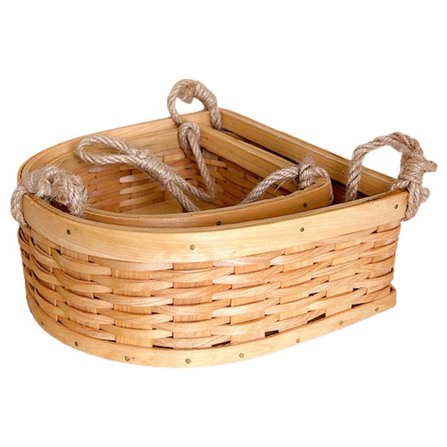 Cesta de pared Cestas colgantes Cestas de almacenamiento de frutas Cestas tejidas pequeñas para recoger frutas Cuerda de madera
