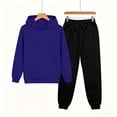 thumbnail image 4 of BXJX Boys Outfit Sets, Long Sleeve 2 Piece School Running Hoodies and Joggers Sets with Pockets Dark Blue Size 2-3 T, 4 of 6