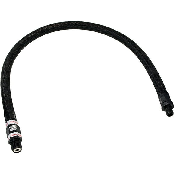 Vixen Horns Stainless Steel Air Compressor Braided Leader Hose with Check Valve 1/8" NPT Male to 1/4" NPT Male 20inch Black VXA7332B