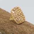 thumbnail image 3 of 3.30 Ct Rose Cut Champagne Diamond 925 Sterling Silver Yellow Plated Cluster Women Wedding Ring, 3 of 5