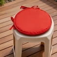 thumbnail image 2 of 12 Inch Round Outdoor Cushions for Patio Furniture - Thick Waterproof & Fade-Resistant Chair Cushion with Ties, Non-Slip Circle Seat Pads for Kitchen Dining Chairs, Red, 2 of 5