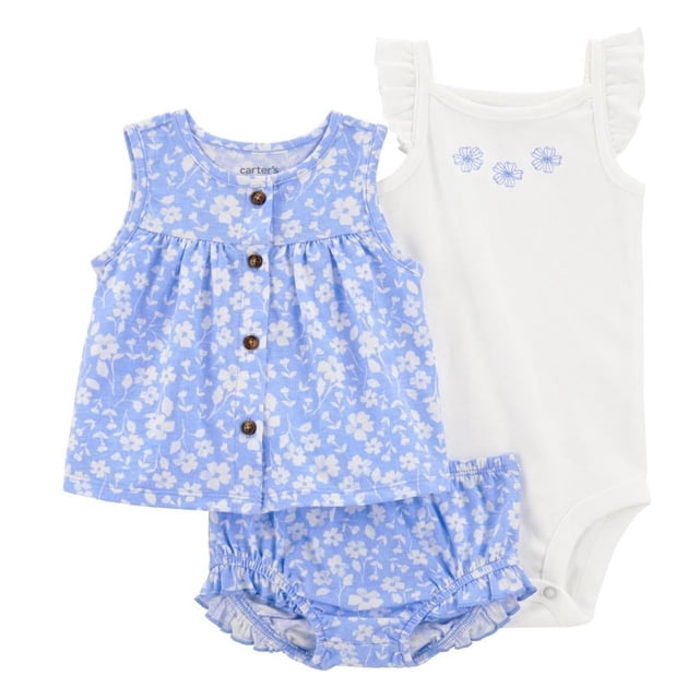 Conjunto Carter's Child of Mine Para Bebé Niña 3 Piezas Estampado Floral