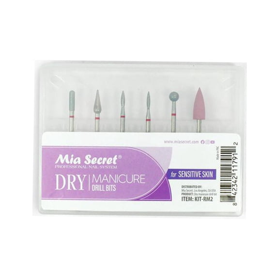 Mia Secret Dry Manicure Drill Bits 6pc Kit For Sensitive Skin (KIT-RM2)