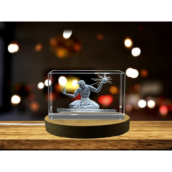 The Spirit Of Detroit 3D Engraved Crystal Statue Gift