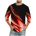 thumbnail image 1 of Blusas y camisas de manga larga con cuello redondo para hombre, blusa informal con cuello redondo y manga corta, blusa estampada de poliéster para hombre., 1 of 2
