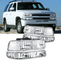 Nilight Headlight Assembly for 1999 2000 2001 2002 Chevy Silverado 1500 1500HD 2500 2500HD 3500 Chevrolet Tahoe Suburban Replacement Headlamp Housing Bumper Lights Set