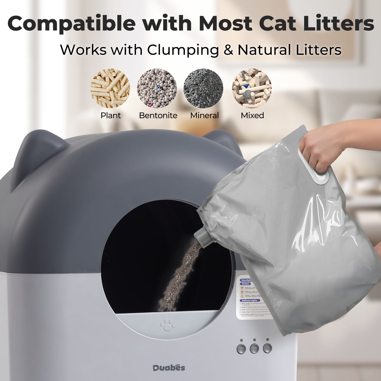 Self-Cleaning Cat Litter Box, Extra Large for Multiple Cats, App-Controlled with Smart Sensors, Odor-Free