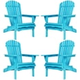 thumbnail image 7 of UHOMEPRO Folding Adirondack Chair Set of 4, Outdoor Weather Resistant Patio Lawn Chair, Wooden Fire Pit Chair for Outside Deck Garden Backyard Balcony, Patio Furniture Set Lounge Chairs, Blue, 7 of 7