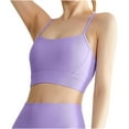 thumbnail image 6 of Bigersell Womens Ribbed Sports Bras Women's Seamless Sports Bra Padded Bralettes for Women Long Lined Washed Rib-Knit Camisole Crop Tank Tops Strappy Back Workout Yoga Bras Purple XL, 6 of 6