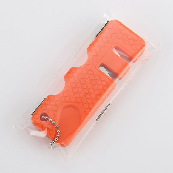 Afilador de cuchillos de cocina, afilador de navajas de bolsillo para exteriores, afilador de tijeras, afilador de cuchillos portátil, de metal, de 2 niveles, para cocina, fácil de usar,