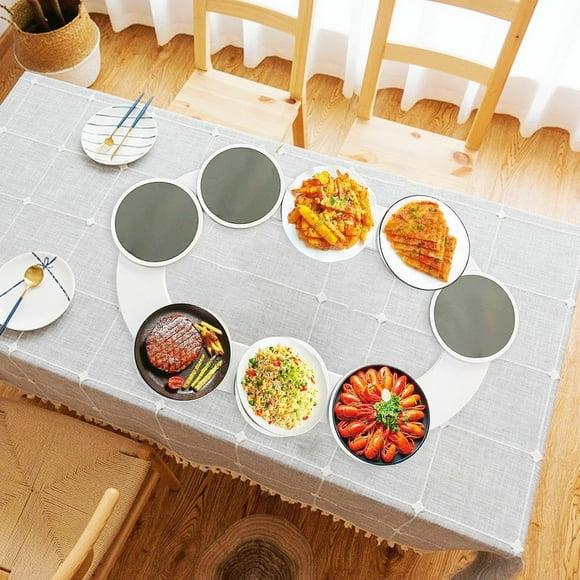 BBTEQEKN Plateau Tournant Extensible Lazy Susan pour Table à Manger, Plateau Tournant Lazy Susans Revolution, Étagère de Rangement Rotative Extensible pour Cuisine et Table à Manger Tasse Alimentaire Portable