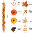 thumbnail image 3 of Bootesun 6FT Fall Maple Leaves Garland with Berry, Pumpkins, Artificial Autumn Harvest Garland for Festivals, Thanksgiving, Christmas, Fireplace Porch Indoor Outdoor Decoration, 3 of 8