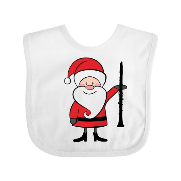 Inktastic Clarinet Christmas Music Santa Boys or Girls Baby Bib