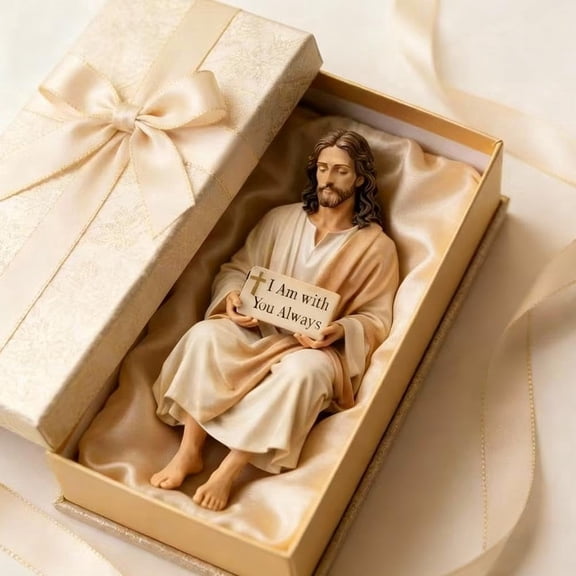 FYHALE Easter Decor - Jesus Resin Desk Companion Figurine, Handmade Sitting Design Jesus Christ Statue, Easter Jesus Christ Statue, Gift for Housewarming, Holidays & Special Occasions
