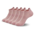 thumbnail image 7 of SERISIMPLE Women Thin Bamboo Ankle Sock Low Cut No Show Running Arch Support Socks 5 Pairs (Pink, Large), 7 of 7