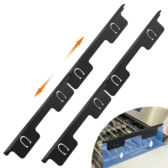 VANROUG 4PCS Stove Gap Covers Stainless Steel, Kitchen Stove Counter Gap Covers, Range Trim Kit, Stove Gap Filler Retractable Length 13.8" to 27.5" Black