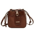thumbnail image 1 of Bolso de hombro estilo retro clásico, tipo billetera, de piel sintética, apto para damas, color marrón, 1 of 5